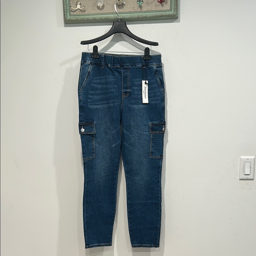 Juicy Couture Cargo Style Blue Straight Leg Jeans Women’s 30 New W Tags